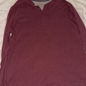 Weatherproof Burgundy Henley Shirt